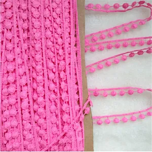 100 yard  1.2cm  Free Sample Embroidered Pom Pom Lace for Decoration