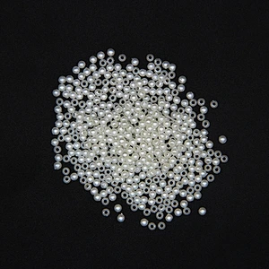 Pure White with One Hole Spherical 5mm ABS Pearl Plastic Beads