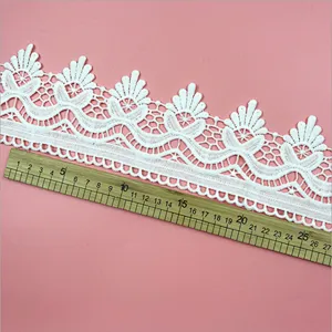 DIY French beautiful double lace hollow milk side water soluble lace for wedding dress