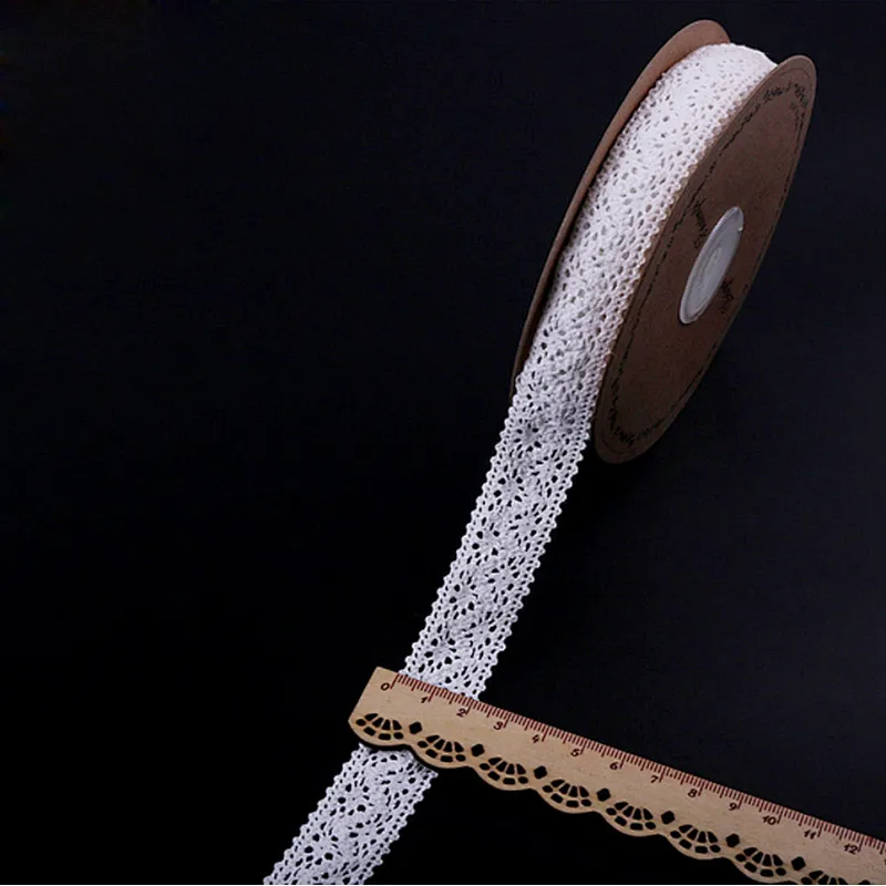 Factory direct sale stock african 2cm cotton  lace trim cotton ribbon for home textile