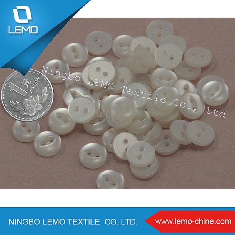 lemo Small Pearlized Domed Top Cat Eye White Plastic Buttons 10mm