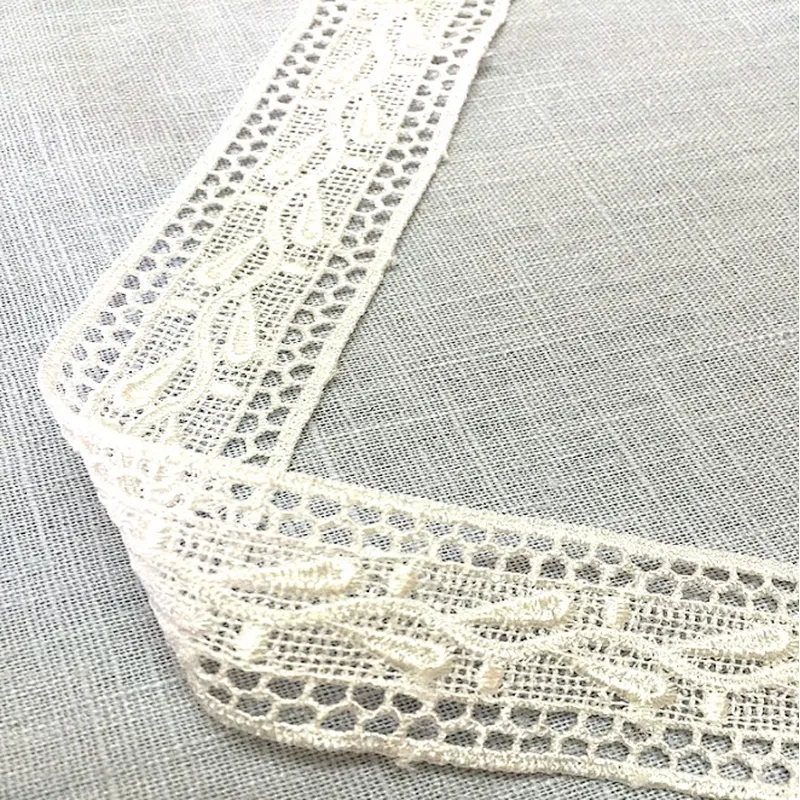 Fashion African French Embroidery Cotton/Polyester Lace Trim For Garments And Home Textile