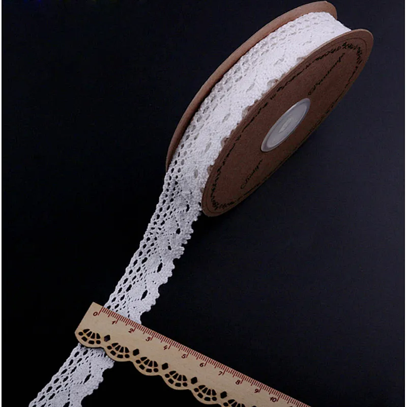 Factory direct sale stock african 2cm cotton  lace trim cotton ribbon for home textile