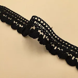 African Water Soluble Lace  Chemical Milk Silk Trim Lace For Wedding Bridal Dress