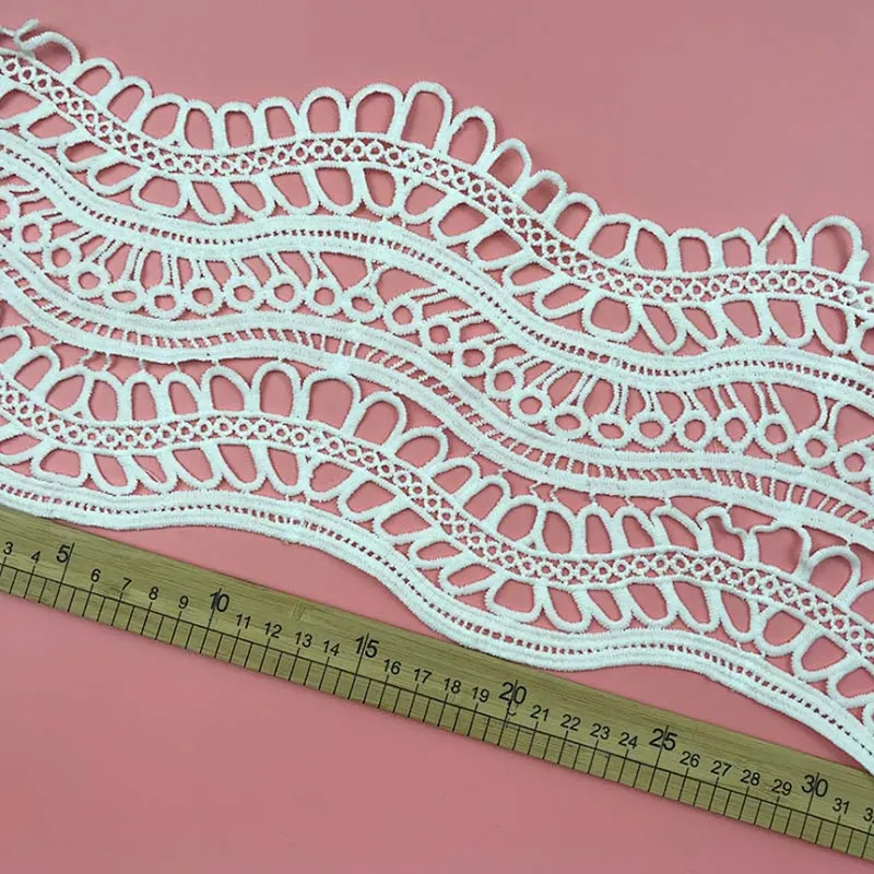 DIY french hollow lace Garment home Mesh designs polyester embroidery lace for dress
