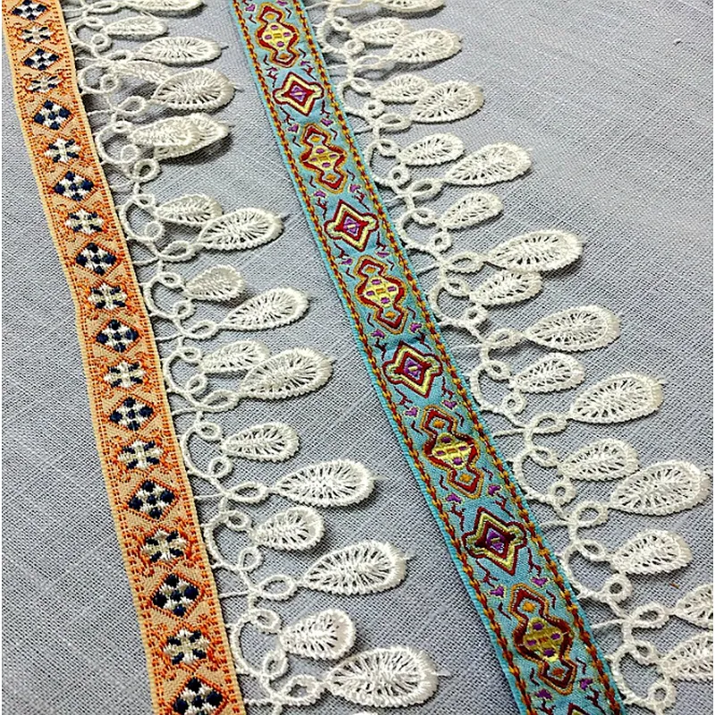 Fashion national embroidery lace accessories vintage clothing fabric accessories embroidery lace ribbon