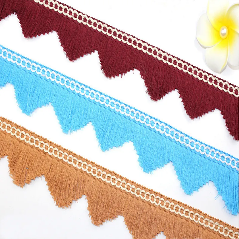 wholesales 5cm african color row of tassel lace for dress