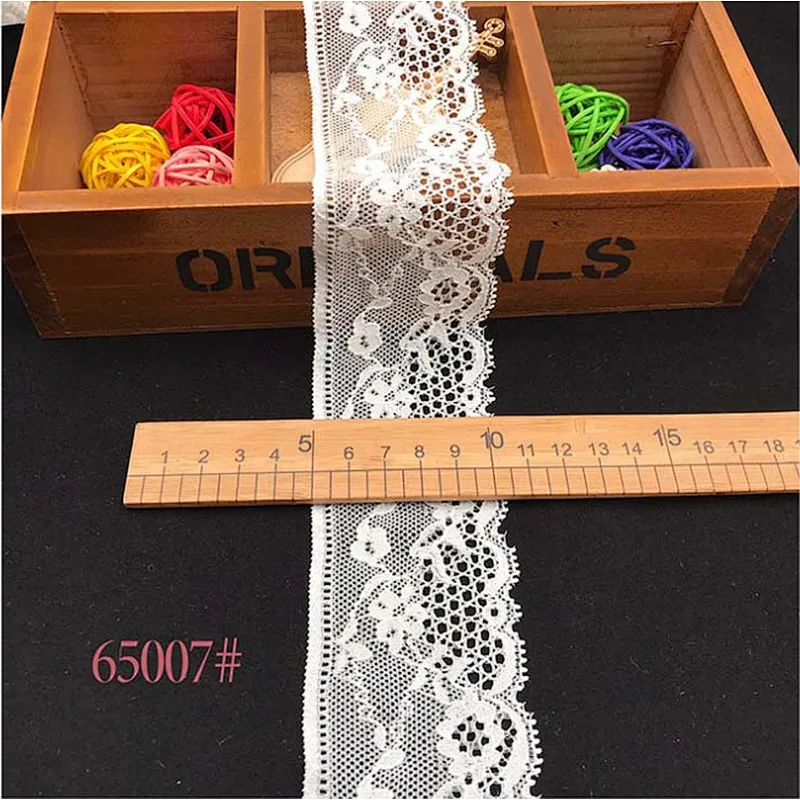 Fashion hot sale different styles 5.8*500cm black&white french eyelash floral lemo lace