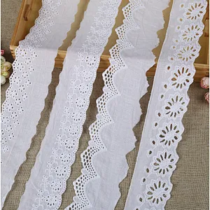 fashion african cheap cotton white bridal tc lace trim