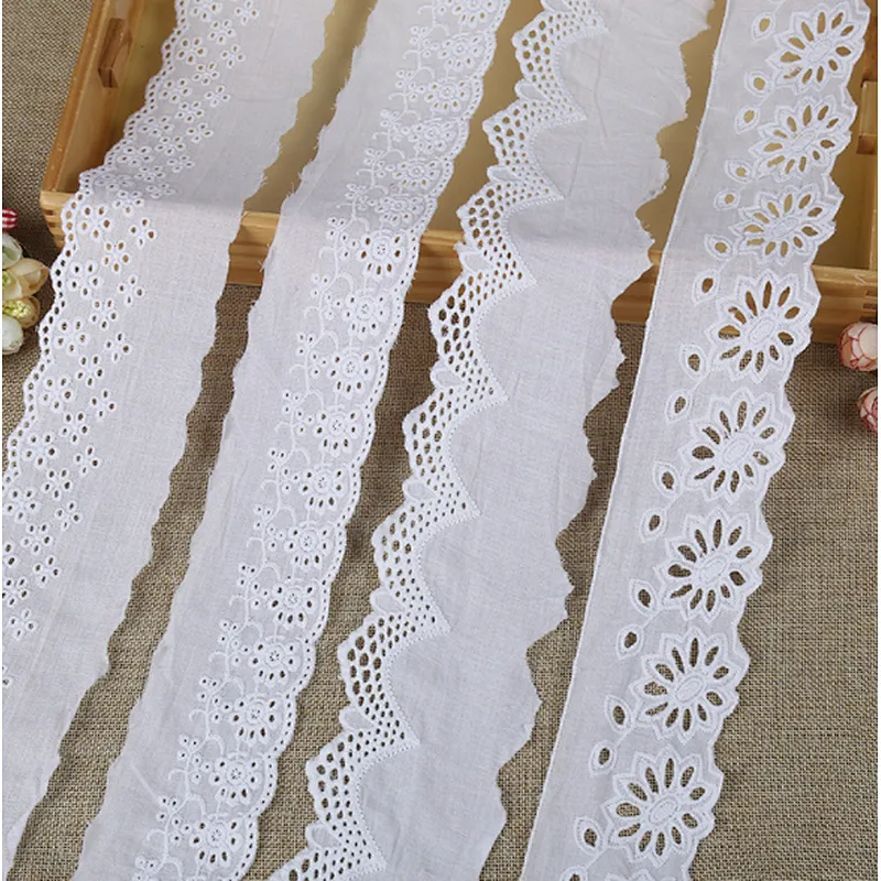 fashion african cheap cotton white bridal tc lace trim
