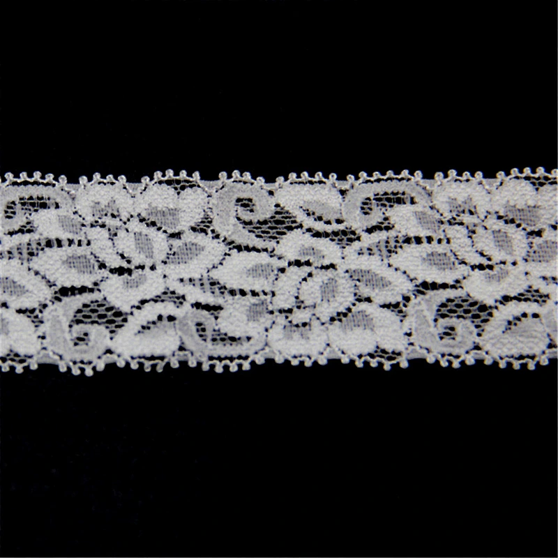 6cm Flower Design Elastic Spandex and Nylon Lace Trim