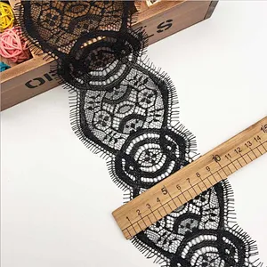 Fashion hot sale 10*300cm 100%  nylon french eyelash lace trim