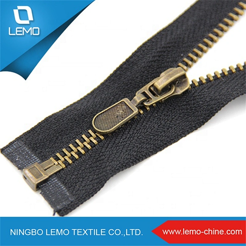 Antique Brass 7 inch Zippers With Decoration Pull Color 572