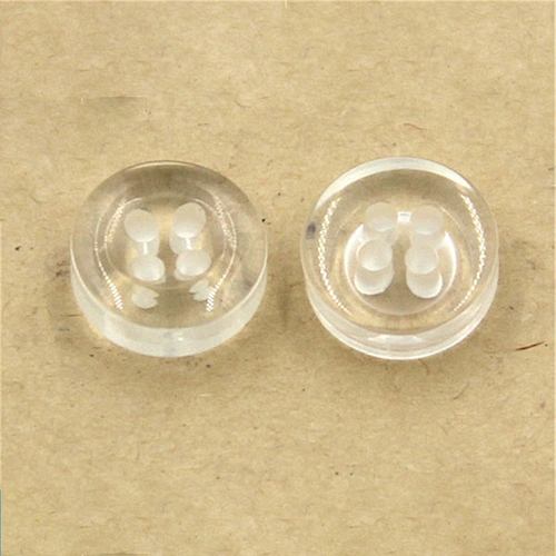 Transparent resin shirt button