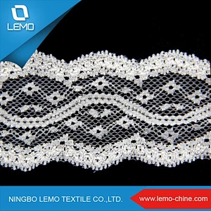 2018 elegant Tulle net lace fabric with stone for party or wedding
