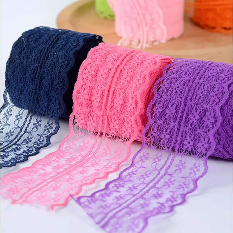 4.5cm no-elsatic nylon lingerie lace for Pillow Decoration