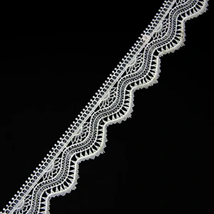 6cm Wave Shaped Vivid Decorative Pattern Milk Yarn Lace
