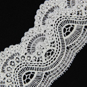 8cm Chemical Gentle Petal shaped Ornament Milk Yarn Lace