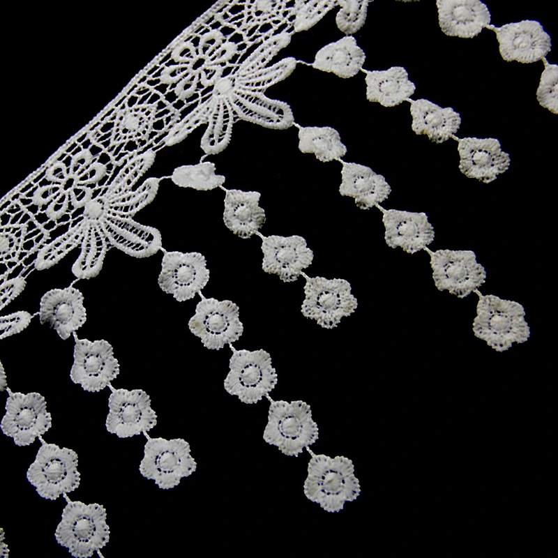 14.7cm  100% Polyester Chemical Embroidery Lace Dress Fabric