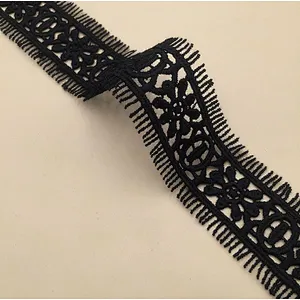 hot sale bilateral eyelash milk silk hollow embroidery lace trim for garment accessories