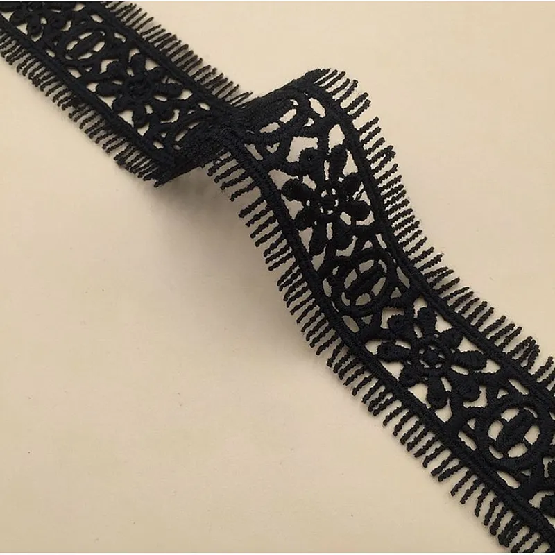 hot sale bilateral eyelash milk silk hollow embroidery lace trim for garment accessories