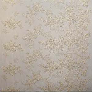 mesh flower design lace fabric guipure lace fabric chemical lace embroidery fabric