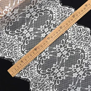 Fashion hot sale 24*300cm 100%  nylon french eyelash lace trim