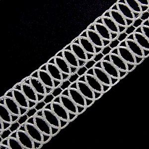 6cm  100% Polyester Chemical Embroidery Beaded Lace Fabric