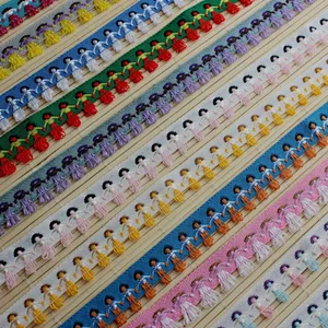 wholesale african 1.5cm national costume lace trim embroidery  jacquard ribbon