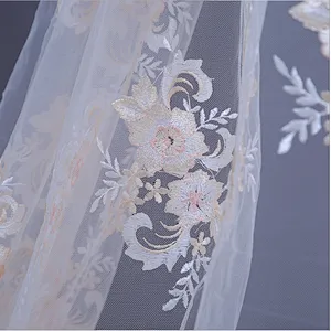 Custom made white color  textile luxury bridal french net lace fabric