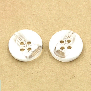 White 4 holes Round Button For T-shirt