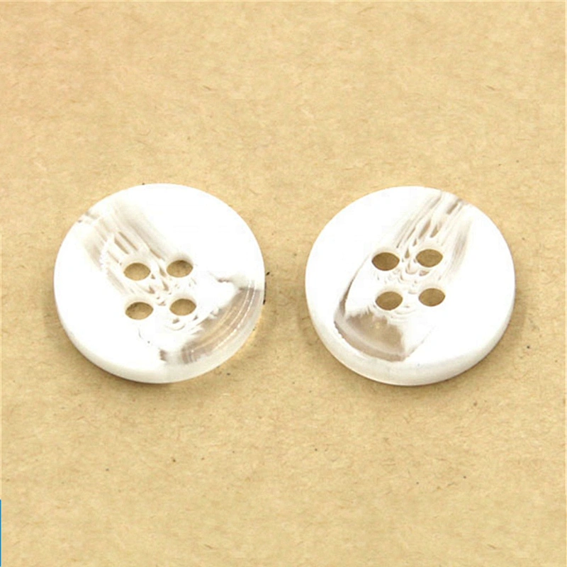 White 4 holes Round Button For T-shirt