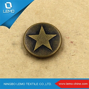 wholesale custom logo embossed Metal Jeans Button for women dress
