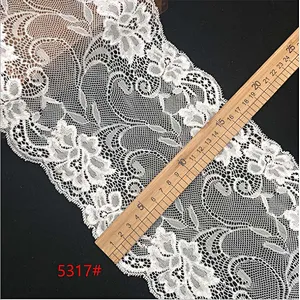 Fashion hot sale elastic black&white french eyelash floral lemo lace