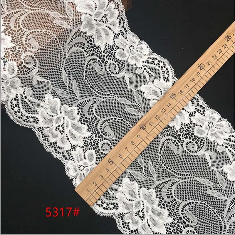 Fashion hot sale elastic black&white french eyelash floral lemo lace