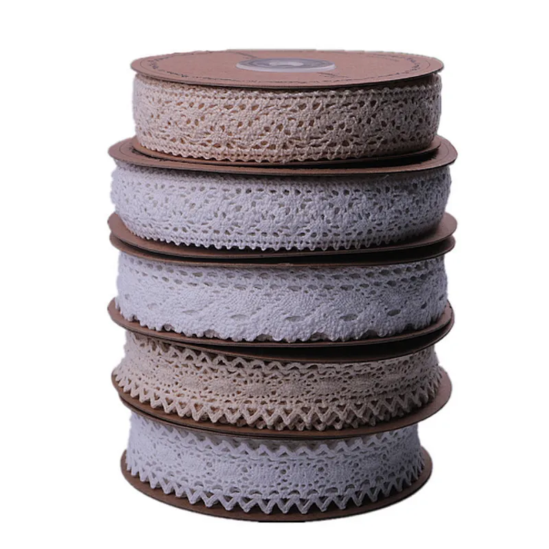 Factory direct sale stock african 2cm cotton  lace trim cotton ribbon for home textile