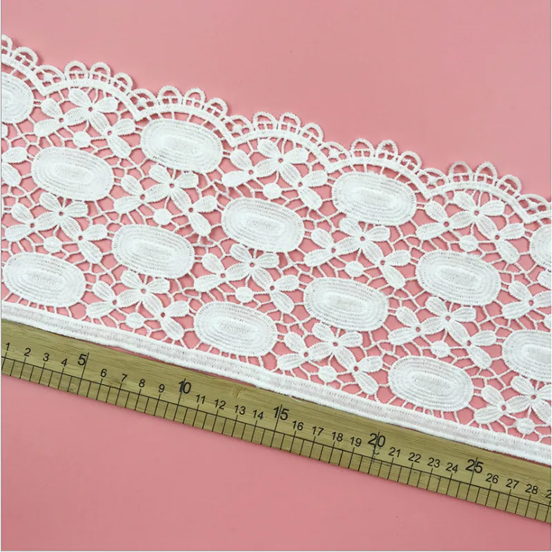 New design french hollow lace Garment home Mesh designs polyester embroidery lace for dress