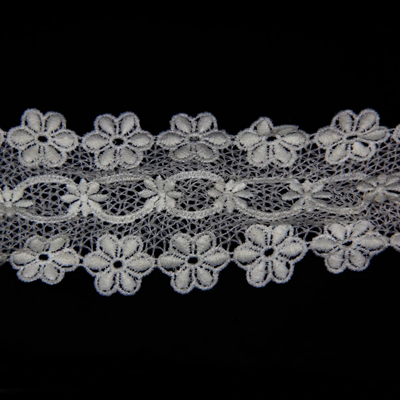 7cm Mesh Decorative Flowers Pattern Embroidery Milk Yarn Lace