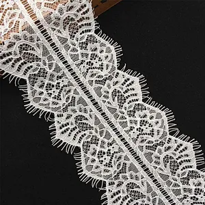 Fashion hot sale 10*300cm 100%  nylon french eyelash lace trim