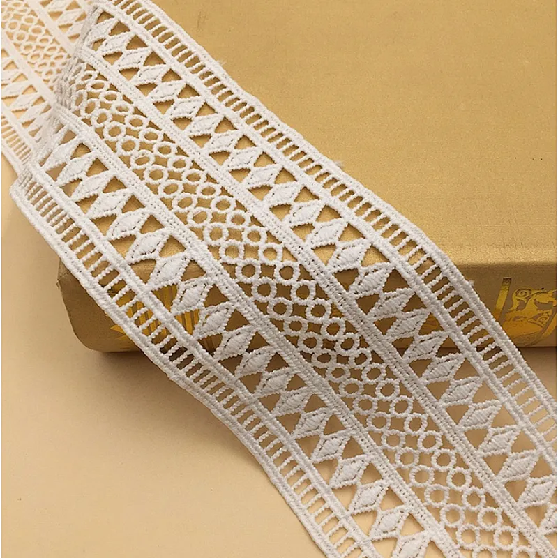 high quality double-side polyester lace fabric embroidery chemical lace african