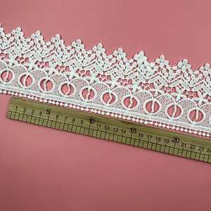 Best selling French different double lace hollow milk water soluble lace for wedding dress