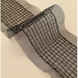 french fashion metal chain net lace for women dress