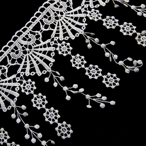 8.5cm  100% Polyester Chemical Embroidery Lace Fabric