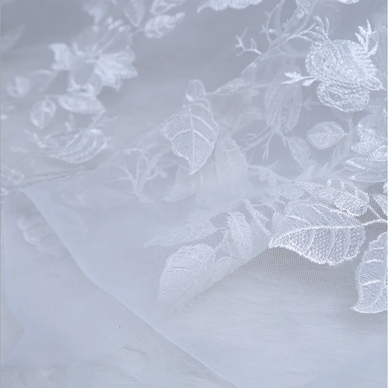 Top sale african 3d flower lace embroidered fabric high quality net lace fabric for wedding bridal dress