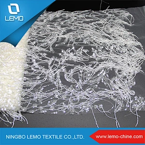 Indian 3d Wholesale Bridal Wedding Dress Mesh Beaded Lace Fabric