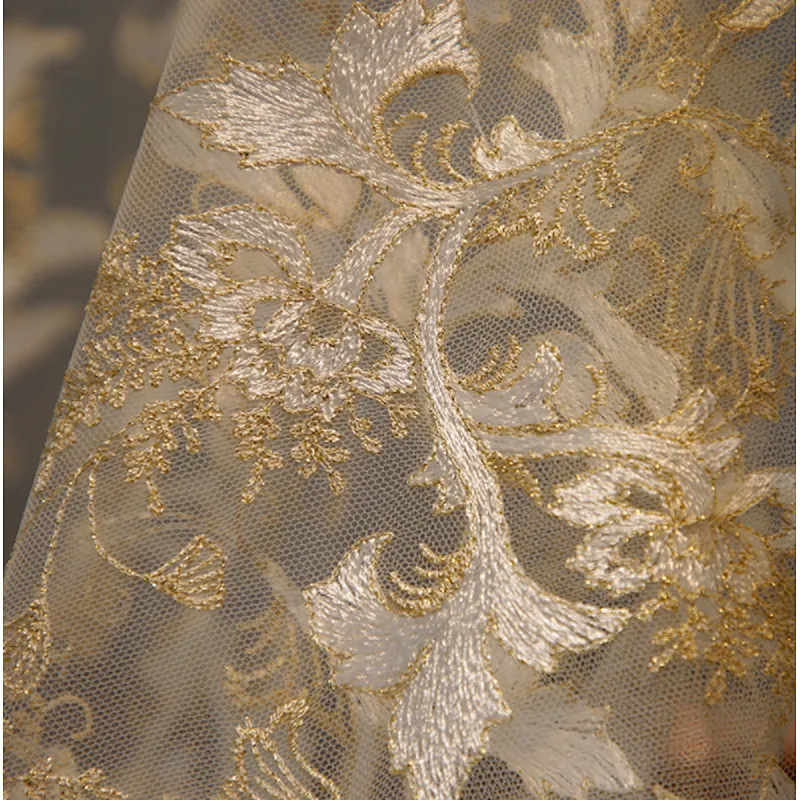 2019 african mesh net embroidery sequins tulle lace fabric