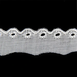 2.5CM Most popular swiss tc vouile lace trimming embroidery