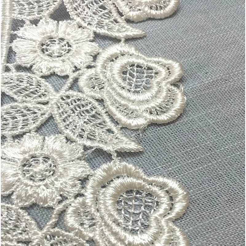 OEM service african different types of polyester embroidery cotton lace trim