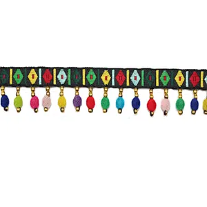 2.5cm african color ribbon ball lace trim for garment accessories