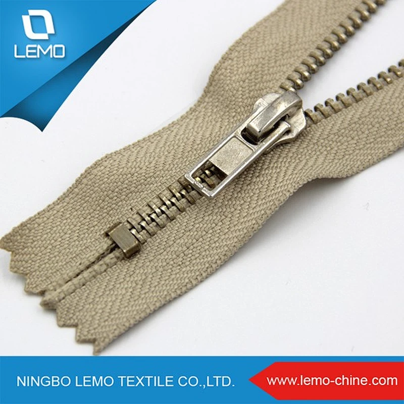 4# Gunmetal Customized Logo Metal Zipper For Jeans